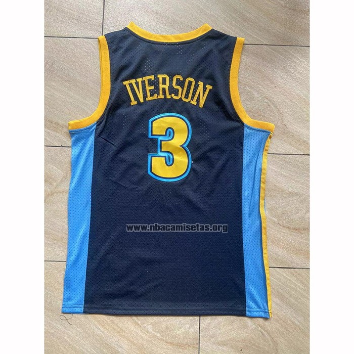 Camiseta Denver Nuggets Allen Iverson NO 3 Mitchell & Ness 2006-07 Azul2